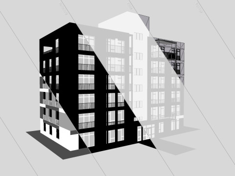 Modern townhouse 3D-Modell