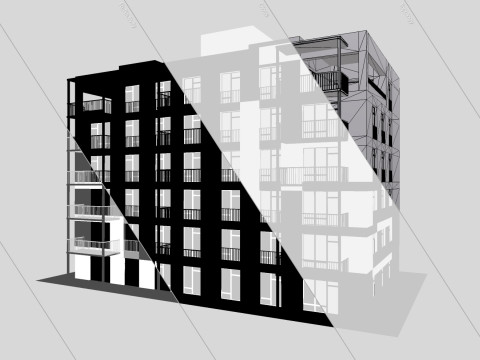 Modern townhouse 3D-Modell