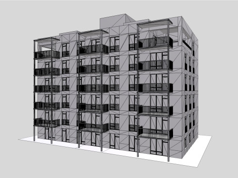 Modern townhouse 3D-Modell