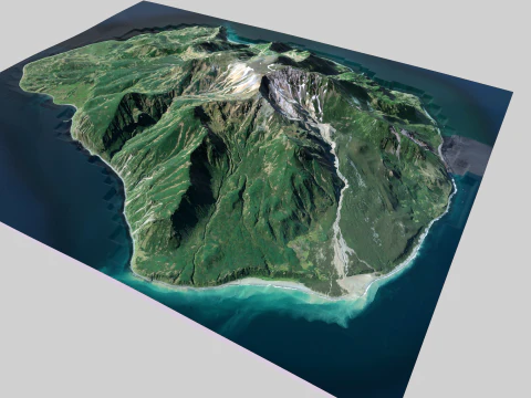 Island Makanrushi Greater Kuril Islands 3D Model
