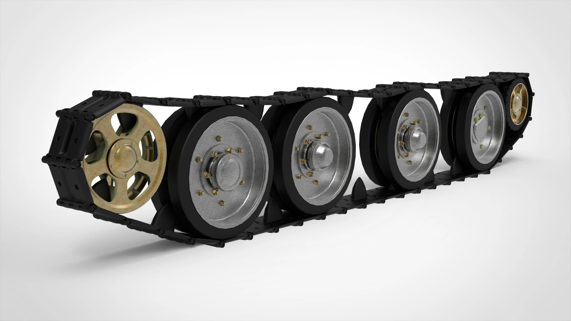Tank tracks 3D Model .c4d .max .obj .3ds .fbx .stl .blend 