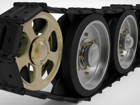 Tank tracks 3D Model