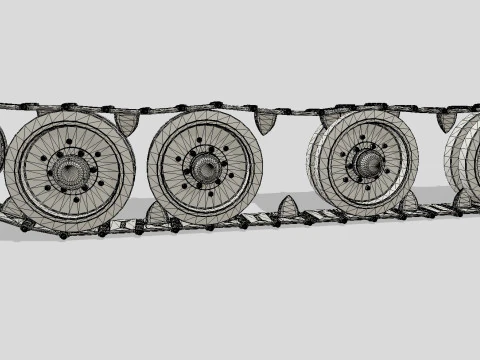 Tank tracks 3D Model