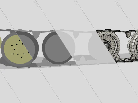 Tank tracks 3D Model