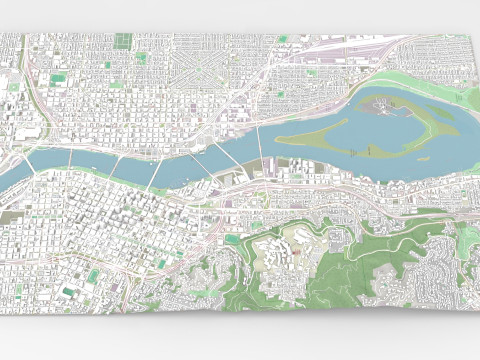 Cityscape Portland Oregon USA 3Dモデル