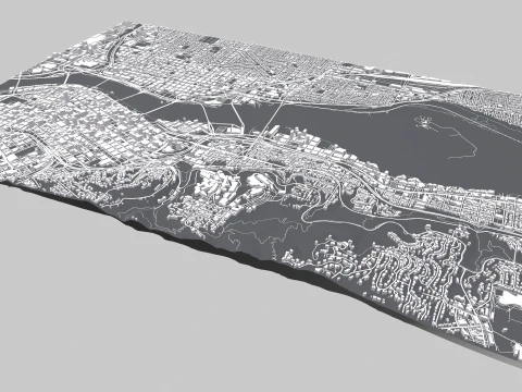 Cityscape Portland Oregon USA 3D Model