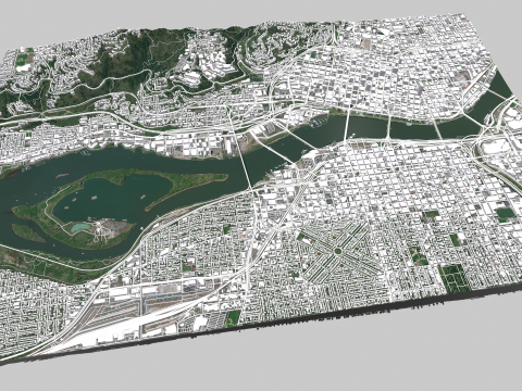 Cityscape Portland Oregon USA 3D 모델