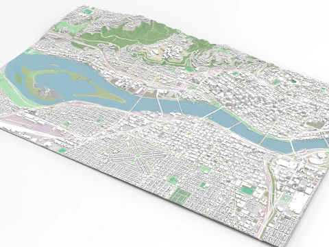 Cityscape Portland Oregon USA 3D Model