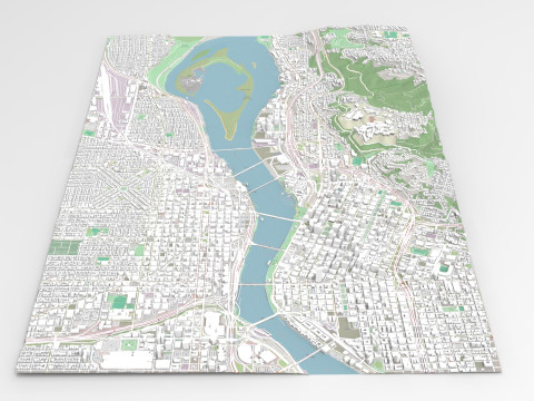 Cityscape Portland Oregon USA 3D 모델