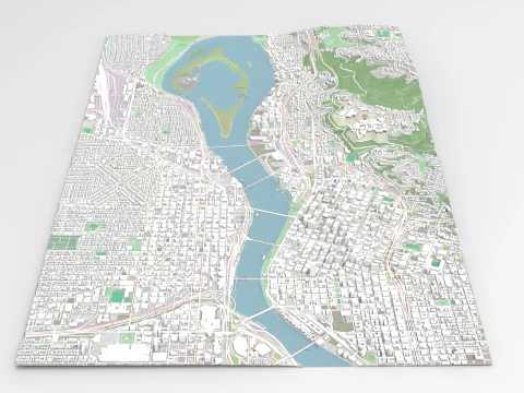 Cityscape Portland Oregon USA 3D Model