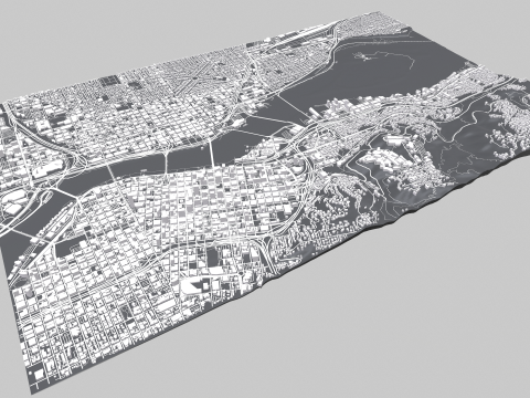 Cityscape Portland Oregon USA 3D 모델