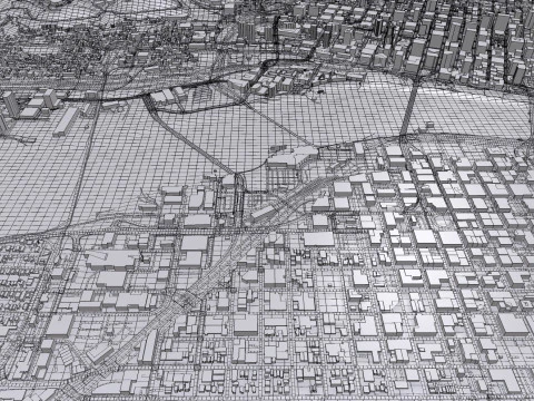 Cityscape Portland Oregon USA 3D Model