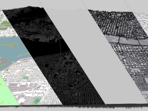 Cityscape Portland Oregon USA 3D 모델