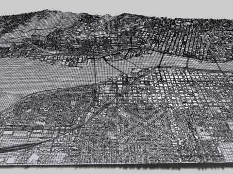 Cityscape Portland Oregon USA 3D 모델