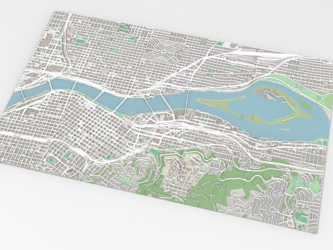 Streets and roads Portland Oregon USA 3D Model