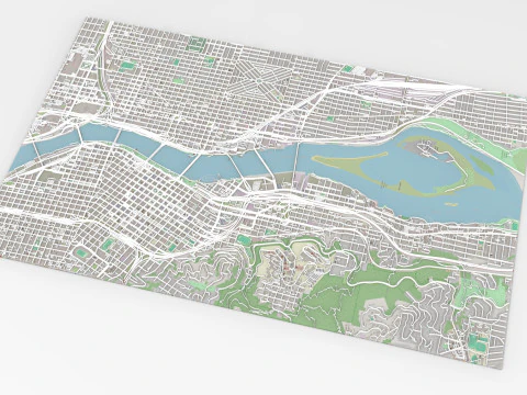 Streets and roads Portland Oregon USA 3D Model