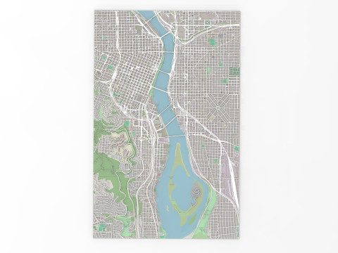 Streets and roads Portland Oregon USA 3D Model