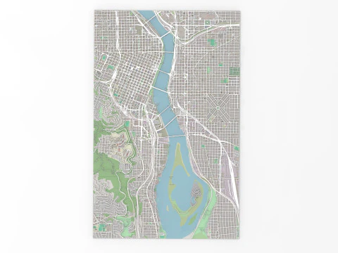 Streets and roads Portland Oregon USA 3D Model