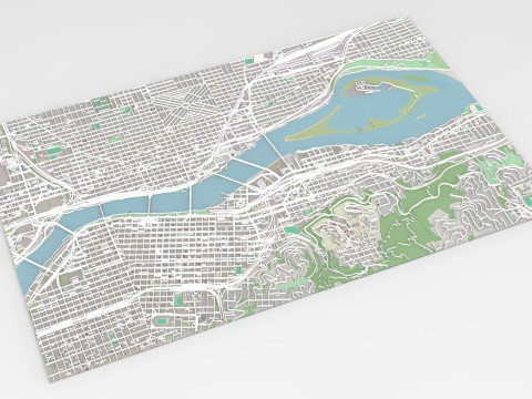 Streets and roads Portland Oregon USA 3D Model