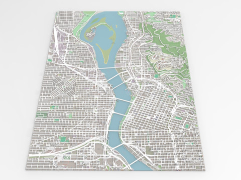Streets and roads Portland Oregon USA 3D Model