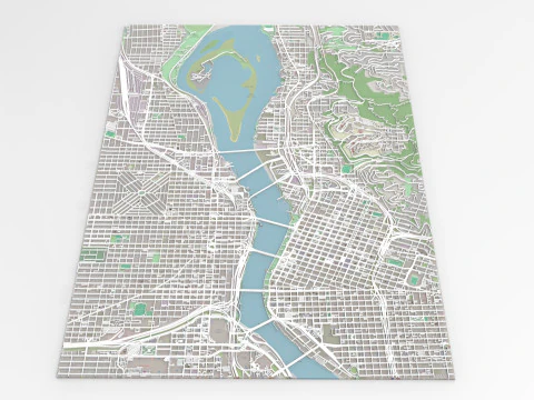 Streets and roads Portland Oregon USA 3D Model