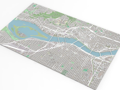 Streets and roads Portland Oregon USA 3D Model