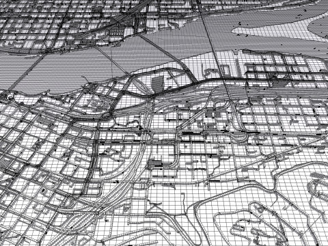 Streets and roads Portland Oregon USA 3D Model