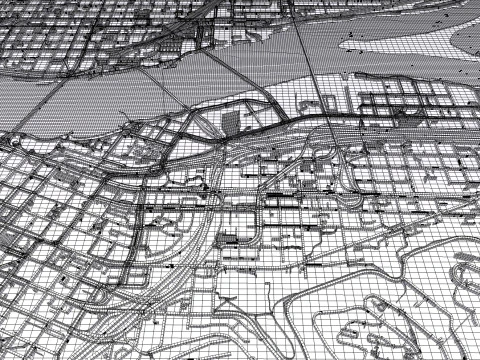 Streets and roads Portland Oregon USA 3D Model