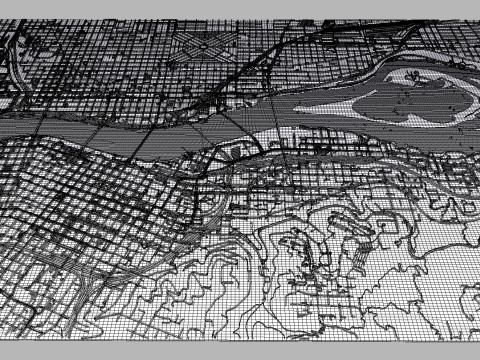 Streets and roads Portland Oregon USA 3D Model