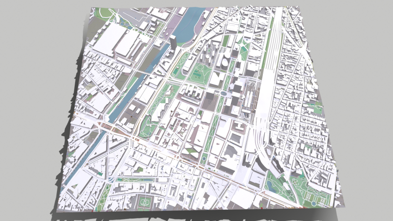 Cityscape Brussels Belgium 3D Model .c4d .max .obj .3ds .fbx .stl .blend