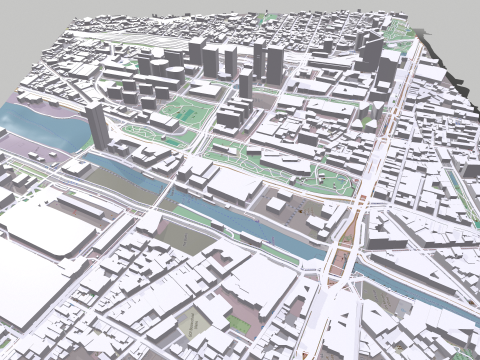 Cityscape Brussels Belgium 3D Model