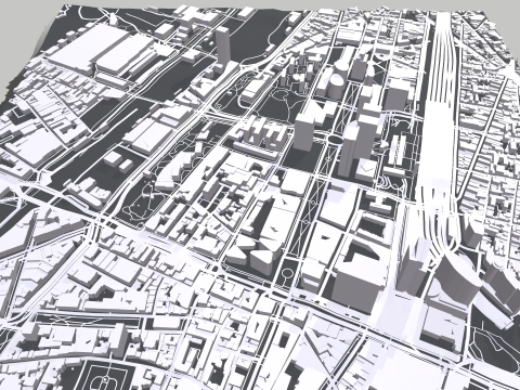 Cityscape Brussels Belgium 3D Model