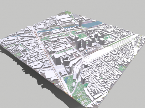 Cityscape Brussels Belgium 3D Model