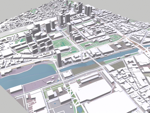 Cityscape Brussels Belgium 3D Model
