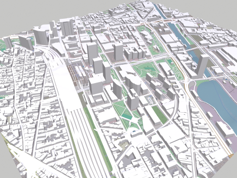 Cityscape Brussels Belgium 3D Model