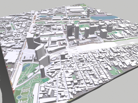 Cityscape Brussels Belgium 3D Model