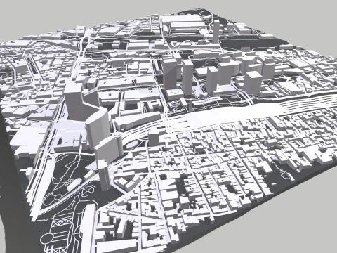 Cityscape Brussels Belgium 3D Model