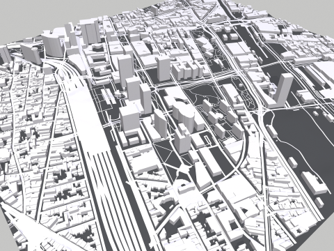 Cityscape Brussels Belgium 3D Model