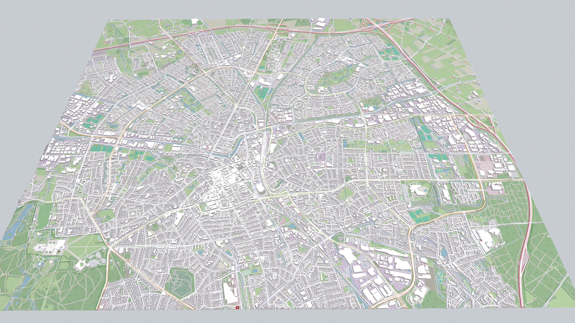 Cityscape Apeldoorn Netherlands 3D Model .c4d .max .obj .3ds .fbx .stl .blend 