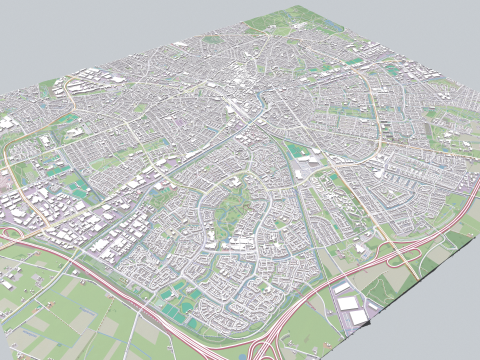Cityscape Apeldoorn Netherlands 3D Модель