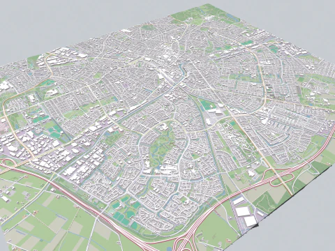 Cityscape Apeldoorn Netherlands 3D Model