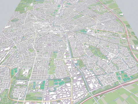 Cityscape Apeldoorn Netherlands 3D Model