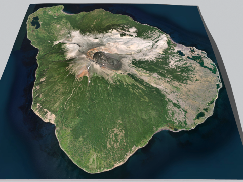 Island Harimkotan Kuril Islands 3Dモデル