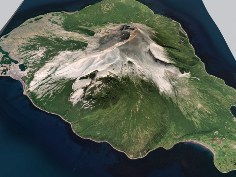 Island Harimkotan Kuril Islands 3Dモデル