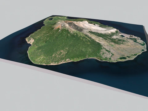 Island Harimkotan Kuril Islands 3D Model