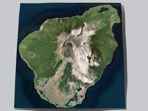 Island Harimkotan Kuril Islands 3Dモデル
