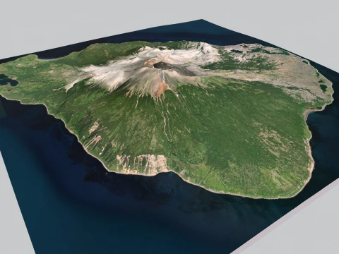 Island Harimkotan Kuril Islands 3D Model