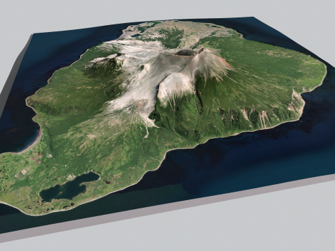 Island Harimkotan Kuril Islands 3Dモデル