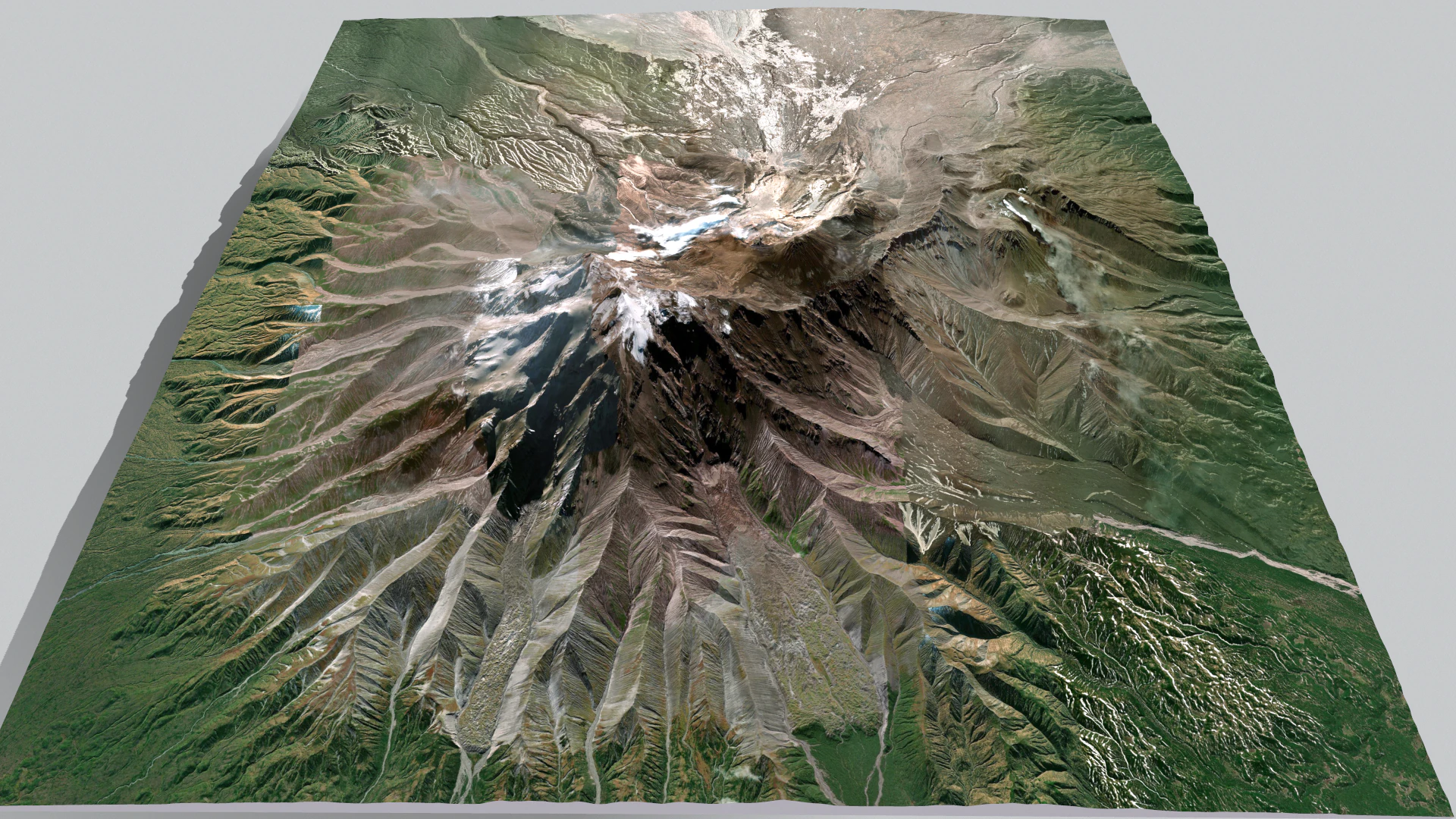 Volcano Shiveluch Kamchatka 3D Model .c4d .max .obj .3ds .fbx .stl .blend 