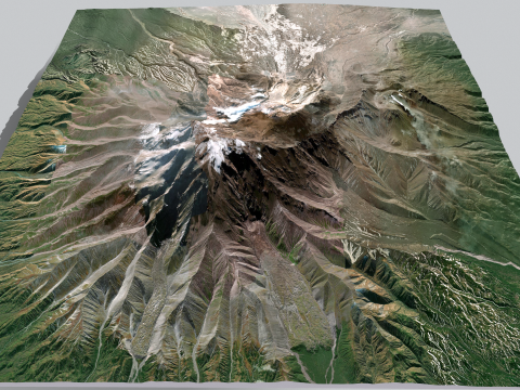 Volcano Shiveluch Kamchatka 3Dモデル